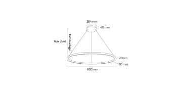 Goya 80 Watt Samsung Ledli Dekoratif Sarkıt Yuvarlak Linear Aydınlatma 80CM GY 8221-80