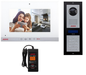 Audio 4.3'' 3 Daire Mekanik Butonlu Beyaz Gövde Görüntülü Diafon Paket