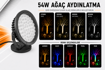 Led Ağaç Bahçe ve Peyzaj Aydınlatma Armatürü 54 Watt