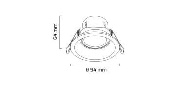 Goya 8 Watt Yuvarlak Dimlenebilir Samsung Ledli Spot Armatür GY 1735-8 3000  K (Gün Işığı) - Siyah - Titanyum - Dimli