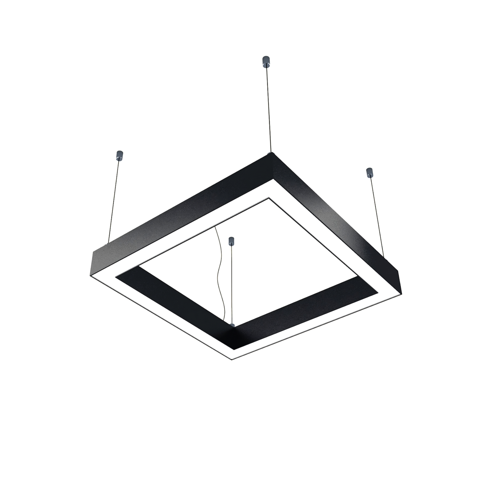 Kare Linear Aydınlatma Modern Led Avize Lineer Armatür 80x80CM - 4000K (Natural Işık) - Beyaz - Askısız