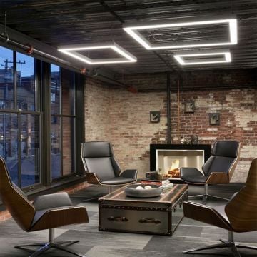 Kare Linear Aydınlatma Modern Led Avize Lineer Armatür 80x80CM - 4000K (Natural Işık) - Beyaz - Askısız