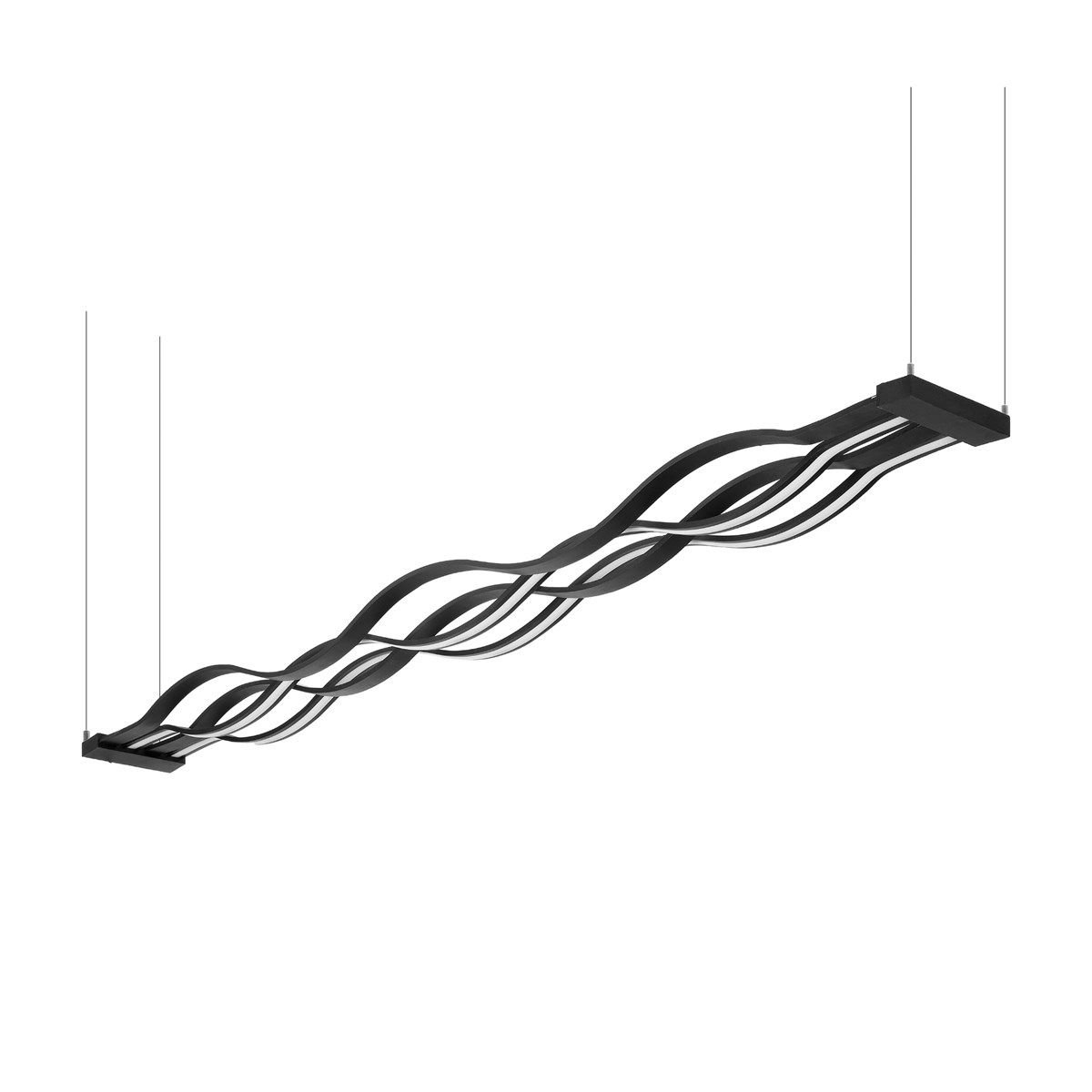 Dalga Modern Led Avize Sarkıt Linear Aydınlatma Sarkıt Lineer Avize 3000  K (Gün Işığı) - 120 W - Antrasit