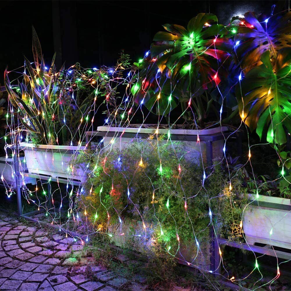 Animasyonlu Balıkçı Ağı Renkli Led Yılbaşı Süsü 1,5x1,5 Metre 240 Ledli Ağ Yılbaşı Ağacı Süsü Fiş Tipi SNC-414-1