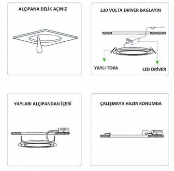 Noas 20 Watt Sensörlü Sıva Üstü Led Panel Aydınlatma Beyaz Işık YL14-1810-S