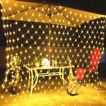 Balıkçı Ağı Led Yılbaşı Süsü 2x2 Metre 250 Ledli Ağ Yılbaşı Ağacı Süsü Fiş Tipi SNC-415