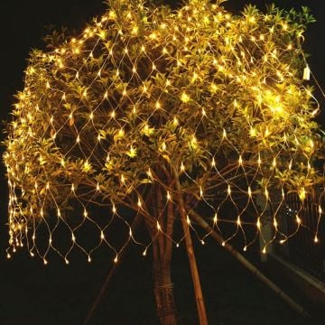 Balıkçı Ağı Led Yılbaşı Süsü 2x2 Metre 250 Ledli Ağ Yılbaşı Ağacı Süsü Yeşil Kablolu SNC-415