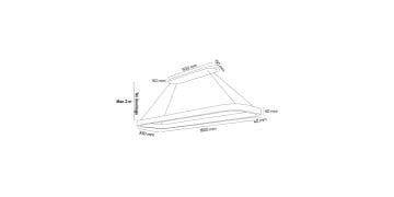 Goya 150 Watt Samsung Ledli Dekoratif Sarkıt Dikdörtgen Kristal Linear Aydınlatma 180CM GY 8262-35x180