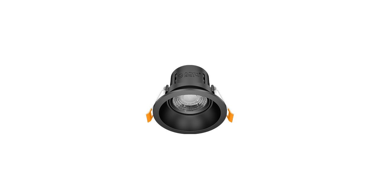 Goya 8 Watt Yuvarlak Dimlenebilir Samsung Ledli Spot Armatür GY 1735-8 2700K (Sarı Işık) - Siyah - Siyah - Dimli