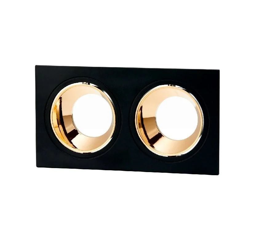 Noas Hazar İkili Kare Siyah Rose Dekoratif Boş Kasa Spot YL60-2331