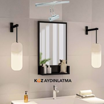 Krom Kasa Ayna ve Tablo Üstü Flüt Aplik 35CM