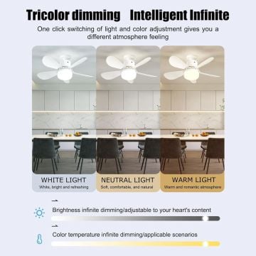 Cata Lodos 62W 3 Renk Yanma Modlu Dimlenebilir Pervane Led Ampul Aydınlatma CT-1154