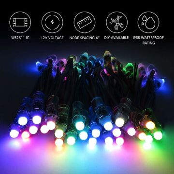 Renkli Bahçe Led Saçak Yılbaşı Süsü 10 Metre 100 Ledli Saçak Yılbaşı Ağacı Süsü Fiş Tipi SNC-511-1