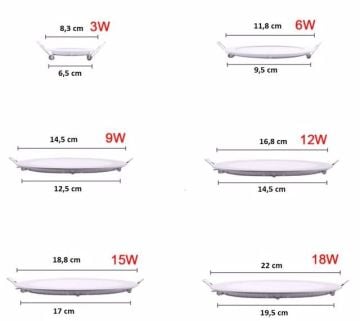 Cata 9 Watt Led Panel Aydınlatma Gömme Led Panel Armatürü Alüminyum Kasa ct-5146