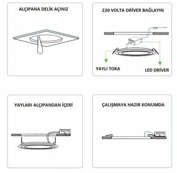 Cata 12 Watt Led Panel Aydınlatma Gömme Led Panel Armatürü Alüminyum Kasa ct-5147