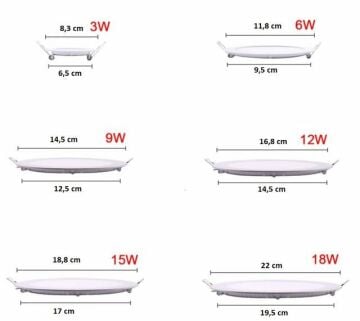 Cata 12 Watt Led Panel Aydınlatma Gömme Led Panel Armatürü Alüminyum Kasa ct-5147