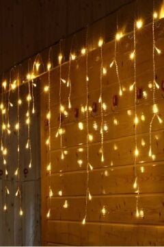 Saçak Karma Işık Flaşlı Led Yılbaşı Süsü 2 Metre 144 Ledli Yılbaşı Ağacı Süsü Siyah Kablo SNC-515
