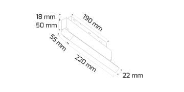 Goya 12 W Hareketli Magnet Linear Ray Armatür Aydınlatma 22CM GY 2055-12