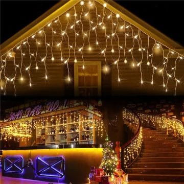 Saçak Karma Işık Flaşlı Led Yılbaşı Süsü 2 Metre 144 Ledli Yılbaşı Ağacı Süsü Fiş Tipi SNC-516