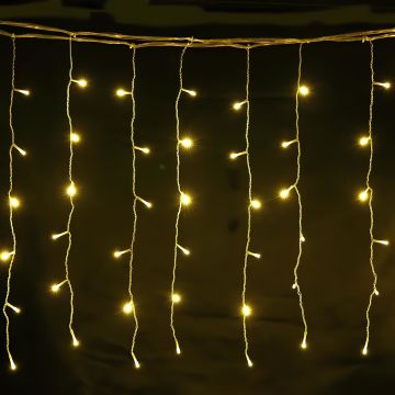 Renkli Saçak Led Yılbaşı Süsü 3x1 Metre 300 Ledli Yılbaşı Ağacı Süsü Beyaz Kablo SNC-520