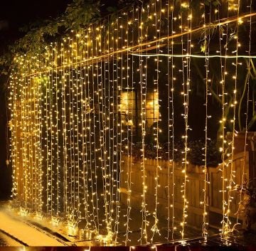 Renkli Saçak Led Yılbaşı Süsü 3x1 Metre 300 Ledli Yılbaşı Ağacı Süsü Fiş Tipi SNC-520