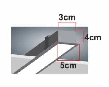 Sıva Altı Linear Aydınlatma 120Cm Samsung Led Gömme Lineer Armatür 5x4x3 Cm Kasa