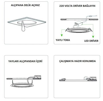 Cata 20 Watt Sensörlü Sıva Üstü Led Panel Aydınlatma ct-9247 3200K (Gün Işığı)
