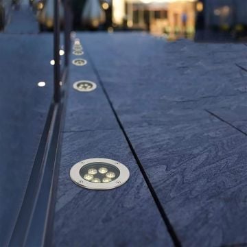Sıva Altı Led Bahçe Yol ve Zemin Peyzaj Aydınlatma Armatürü 18W Zemin Spot MAVİ - IP67 Su Korumasız - 24 Volt