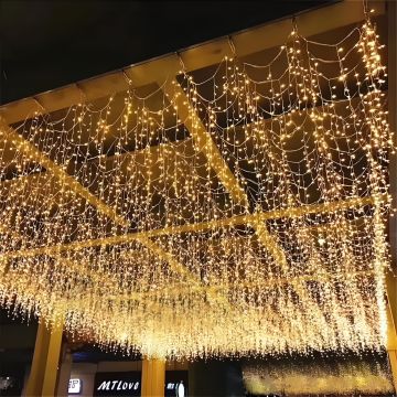 Flaşlı Sarkıt Saçak Led Yılbaşı Süsü 2x3 Metre 600 Ledli Saçak Yılbaşı Ağacı Süsü Fiş Tipi SNC-604