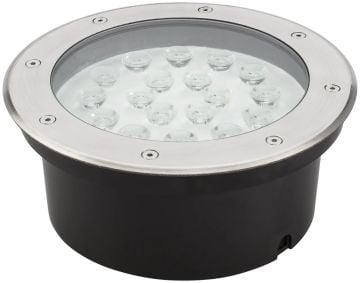 Sıva Altı Led Bahçe Yol ve Zemin Peyzaj Aydınlatma Armatürü 18W Zemin Spot MAVİ - IP67 Su Korumasız - 24 Volt