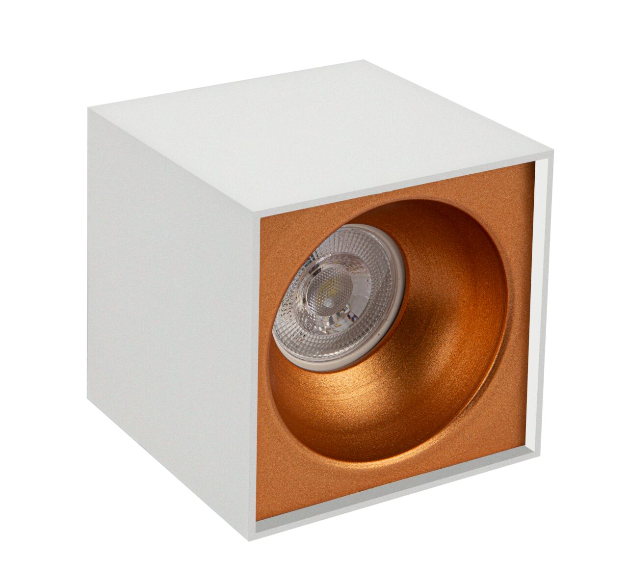 Sıva Üstü Kare Led Spot Armatür 10x10 Cm Beyaz - Bakır