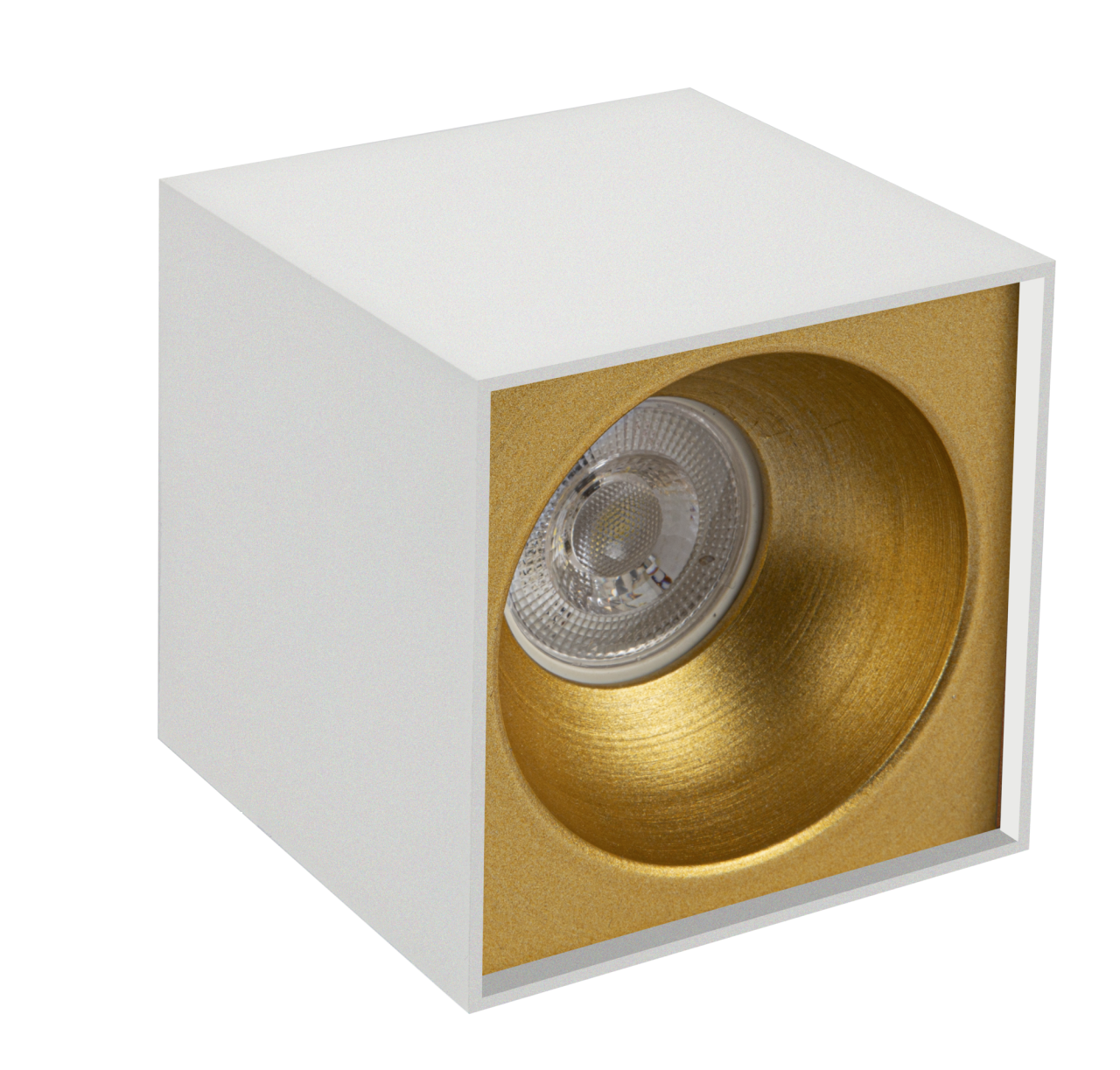 Sıva Üstü Kare Led Spot Armatür 10x10 Cm Beyaz - Altın