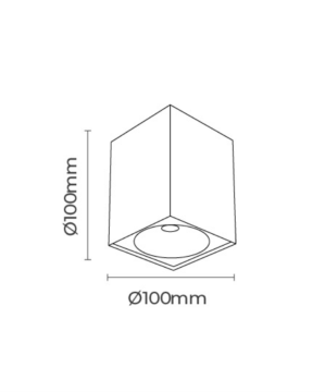 Sıva Üstü Kare Led Spot Armatür 10x10 Cm Siyah - Altın