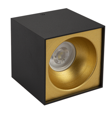Sıva Üstü Kare Led Spot Armatür 10x10 Cm Siyah - Altın