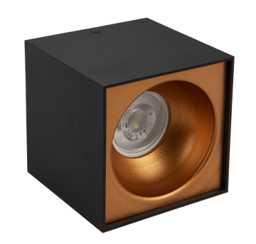 Sıva Üstü Kare Led Spot Armatür 10x10 Cm Siyah - Bakır