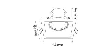 Goya 8 Watt Kare Dimlenebilir Samsung Ledli Spot Armatür GY 1736-8
