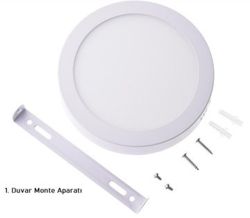 Cata 18 Watt Sıva Üstü Yuvarlak Led Panel Aydınlatma Siyah Kasa CT-5235 3200K (Gün Işığı)