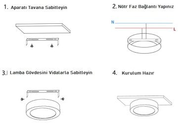 Cata 18 Watt Sıva Üstü Yuvarlak Led Panel Aydınlatma Siyah Kasa CT-5235 3200K (Gün Işığı)