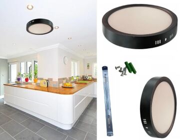 Cata 18 Watt Sıva Üstü Yuvarlak Led Panel Aydınlatma Siyah Kasa CT-5235