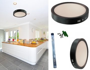Cata 18 Watt Sıva Üstü Yuvarlak Led Panel Aydınlatma Siyah Kasa CT-5235 3200K (Gün Işığı)