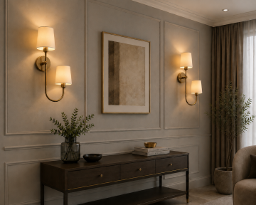 Belmont Eskitme Çift Kumaş Şapkalı Dekoratif Duvar Apliği