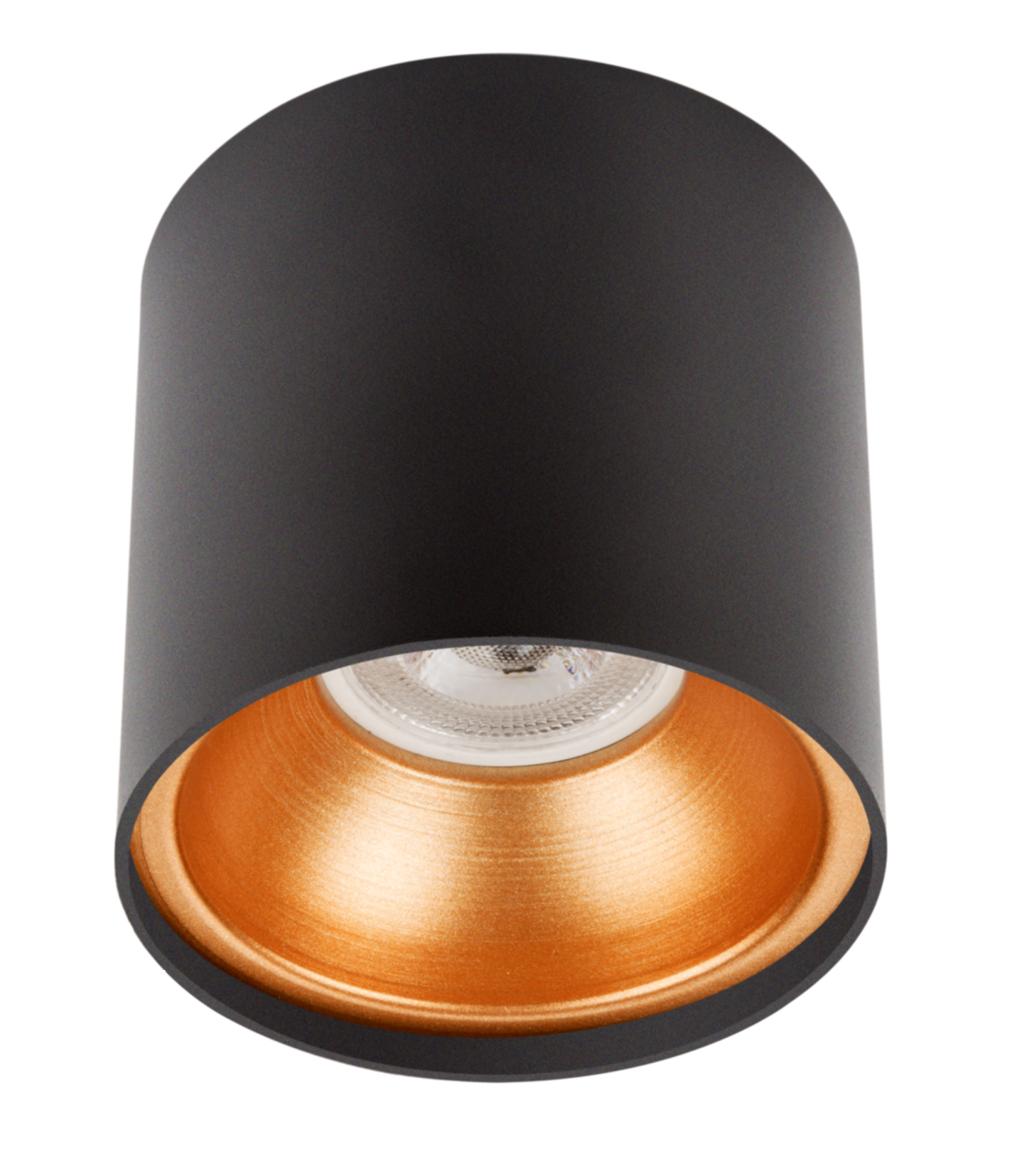 Sıva Üstü Silindir Led Spot Armatür 10x10 Cm Siyah - Bakır