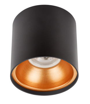 Sıva Üstü Silindir Led Spot Armatür 10x10 Cm Siyah - Bakır