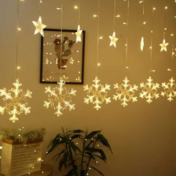 Animasyonlu Kartanesi Led Yılbaşı Perde Süsü 60-90 Cm 3 Metre Kartanesi Ledli Yılbaşı Süsü SNC-611