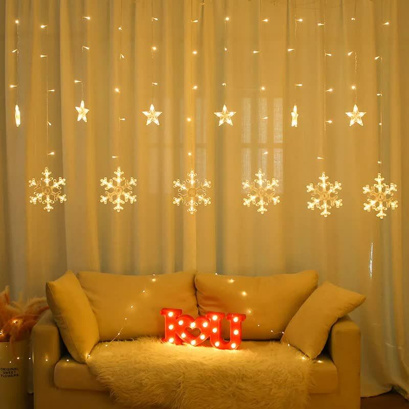 Animasyonlu Kartanesi Led Yılbaşı Perde Süsü 60-90 Cm 3 Metre Kartanesi Ledli Yılbaşı Süsü SNC-611