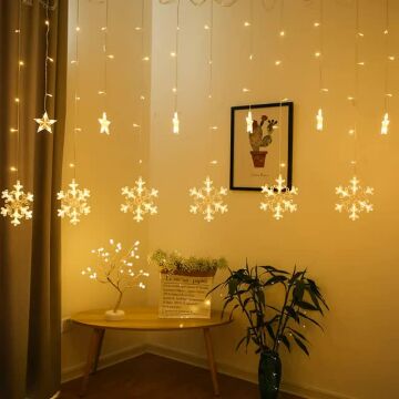 Animasyonlu Kartanesi Led Yılbaşı Perde Süsü 60-90 Cm 3 Metre Kartanesi Ledli Yılbaşı Süsü SNC-611