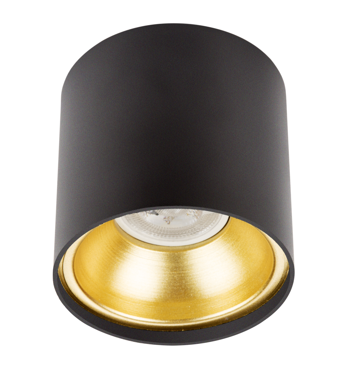 Sıva Üstü Silindir Led Spot Armatür 10x10 Cm Siyah - Altın