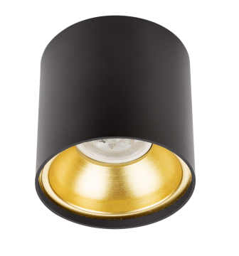 Sıva Üstü Silindir Led Spot Armatür 10x10 Cm Siyah - Altın