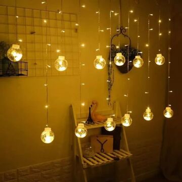 Animasyonlu Top Set Led Yılbaşı Perde Süsü 60-90 Cm 3 Metre Top Set Ledli Yılbaşı Süsü SNC-612