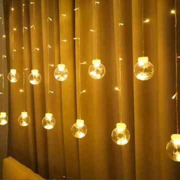 Animasyonlu Top Set Led Yılbaşı Perde Süsü 60-90 Cm 3 Metre Top Set Ledli Yılbaşı Süsü SNC-612